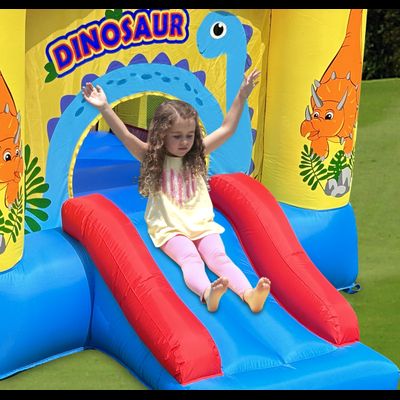 Батут с горкой Happy Hop «Забавный динозавр»