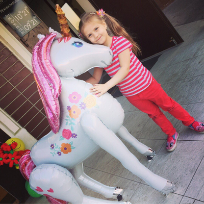 Цветочный розовый Единорог