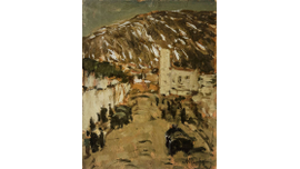 Туржанский Л.В.  Тбилиси. В городе. 1942 г. Картон, масло. 16Х24 (1205) - продано