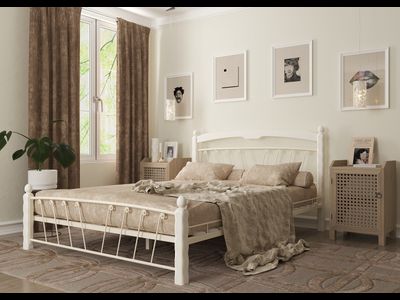 Кровать Муза 1 1,6*2,0 белая/ножки белые ш*в*д 1700х970х2120мм