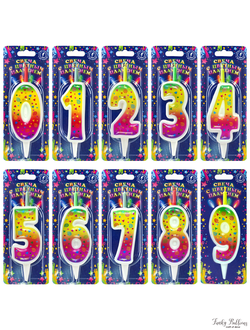 Свеча тортовая цифра "Цветное пламя"