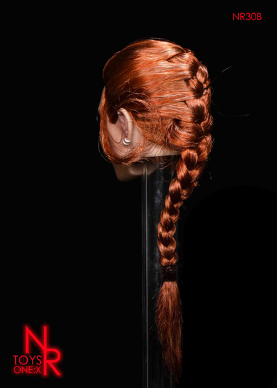 Женская голова (скульпт) - Черная Вдова, Наташа Романофф (коса) - 1/6 scale Female Agent Hair transplantation and braid head carving (NR30B) - NRTOYS