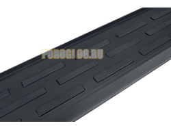 Пороги алюминиевые "Premium Black" 2000 черные Slitkoff для Volkswagen TERAMONT (2018-2025)