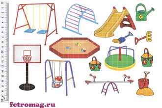 Фетр с рисунком "Детская площадка"