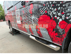 Пороги труба с проступью Папа Тюнинг d76 для ГАЗель Next NN 2021-