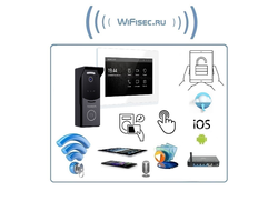 IMPULSE 7 IP WIFI KIT WHITE - комплект из 7" HD сенсорного WIFI монитора и вызывной панели с считывателем RFID-ключей Mifare, встроенный регистратор (фото) (Tuya/Smart Life)
