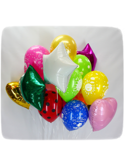 №303  5 фольгированных и 12 латексных шаров