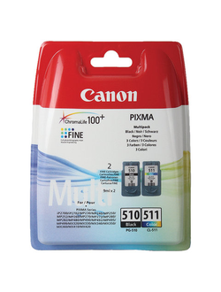 Картридж струйный CANON (PG-510/CL-511) PIXMA MP240/250/260/MX320, черный и цветной, 264 страниц, оригинальный, 2970B010