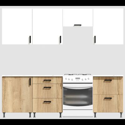 Кухня Эконом 1,8 метра (600х600х600) Цвет: Белый/Дуб Вотан
