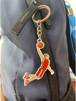 Брелок Баскетболист (металлический плоский двусторонний)