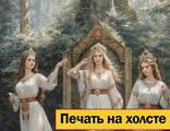 Славянские картины на холсте Встреча ЖИВЫ-ВЕСНЫ