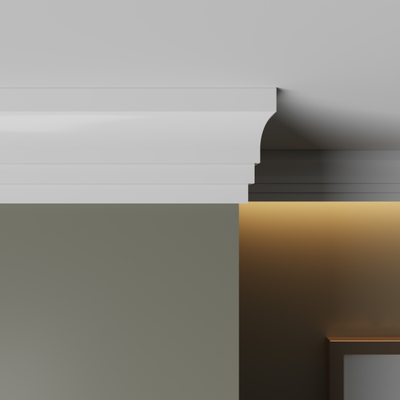 Потолочный карниз Ultrawood CR0027, из ЛДФ-декора, под покраску, 2.44 м.