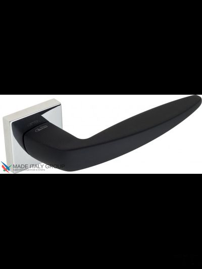 Дверная ручка Venezia Unique "MIAMI" полированный хром / черный (мягкое покрытие)