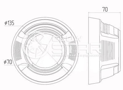 Бленда (маска) для линз №34 Porsche 3.0 дюйма, 1шт