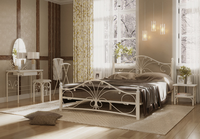 Кровать Фортуна-2 1,6*2,0 белая/ножки белые ш*в*д 1700х1070х2120мм