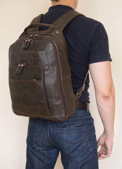 Кожаный рюкзак Monfestino brown (арт. 3034-04)