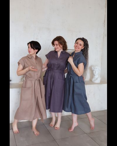 Комбинезон льняной песочный