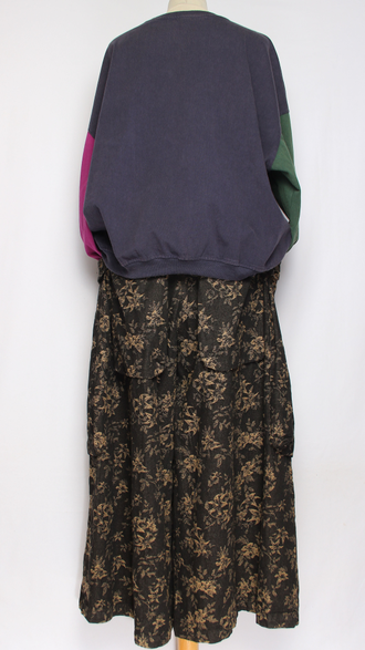 Джемпер ХЛОПОК "КАРМАН В ЦВЕТОЧЕК" синий до р.52