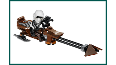 Скоростной Гравицикл 74–Z Имперских Солдат–Разведчиков из Набора LEGO # 10236 «Деревня Эвоков».
