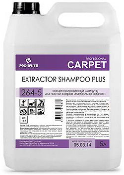 КОНЦЕНТРИРОВАННЫЙ ШАМПУНЬ ДЛЯ ЧИСТКИ КОВРОВ И МЕБЕЛЬНОЙ ОБИВКИ &quot;EXTRACTOR SHAMPOO PLUS 264-5&quot; 5л