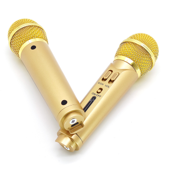 Караоке система беспроводная, беспроводные микрофоны ОТ09 Bluetooth 5.0 30Вт золотая