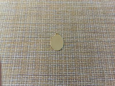 Подвеска кулон овал с кольцом 29x23x1,5 мм золотистый