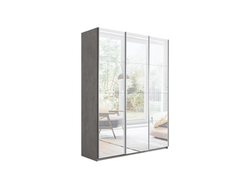 Шкаф-купе 3-х дверный «Траст» 1800 Бетон, Зеркало/Зеркало/Зеркало