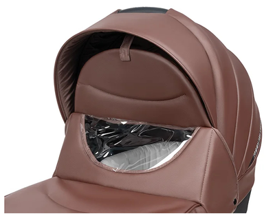 Детская коляска 3 в 1 Farfello Molly Trio Шоколадный (Экокожа)