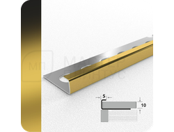 Профиль окантовочный для плитки Лука К 10НСМ(304).2700.002 Матовый золото