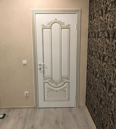 VFD. ALEXANDRIA/ POLAR PG 3D. АЛЕКСАНДРИЯ 3D/ БЕЛАЯ ЭМАЛЬ-ПАТИНА ЗОЛОТО. ПОЛОТНО ГЛУХОЕ