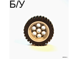 ! Б/У - Wheel 30mm D. x 13mm 13 x 24 Model Team, with Black Tire 13 x 24 Model Team 2695 / 2696, White (2695c01) - Б/У