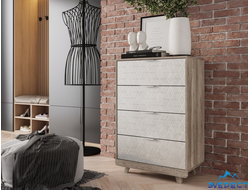 КОМОД &quot;МЕГАПОЛИС&quot; КМ-02 ( дуб каньон/бетон серебро), 700*1052*404