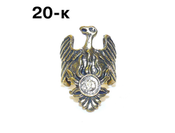 Кольцо-основа декоративное №20-к: "орел с гербом" под кабошон ф6,5мм - разм. 18