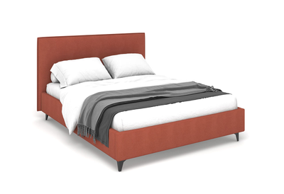 Двуспальная мягкая кровать Ингрид Ривалли (Rivalli), в съемных чехлах, на высоких металлических ножках, под робот-пылесос