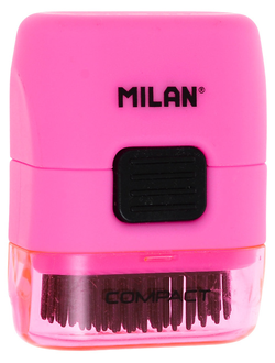 Ластик каучуковый Milan Compact в пластиковом чехле с щёткой (розовый)