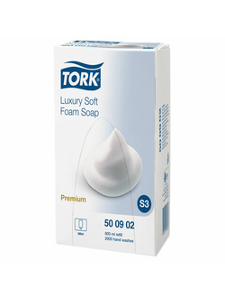 Картридж с жидким мылом-пеной одноразовый TORK (Система S3) Premium, 0,8 л, 500902