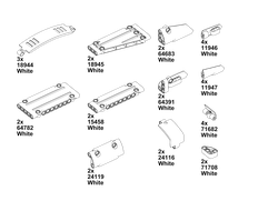 Комплект оригинальных панелей LEGO Technic 31 шт., White