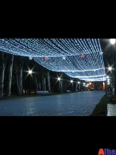 Гирлянда-нить 10 м, 220В, СИНИЙ, IP65, провод ПВХ, статика