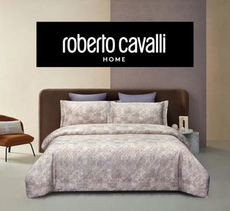 Постельное белье Roberto Cavalli семейное Премиум Сатин модель 6548