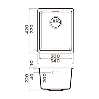 МОЙКА OMOIKIRI KATA 34-U BE (4993380) ВАНИЛЬ