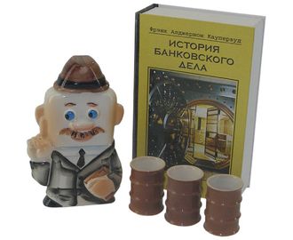 Набор подарочный «Фляга фарфоровая Банкир с 3 рюмками», 04-103