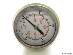 Манометр для АВД, 400bar, 1/4внеш, нерж.сталь