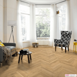 Инженерная доска Haro Дуб Ивизибл 540132 в интерьере гостиной