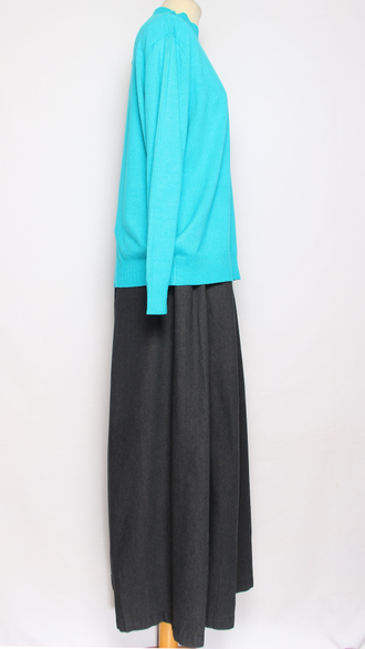 Джемпер "ГЛАДКИЙ С ДЛИННЫМ РУКАВОМ " 7811 бирюзовый, т.голубой, черный, зеленый, серый  р.52-56