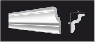 Потолочный плинтус с гладким профилем из дюрополимера Decor Dizayn (Декор Дизайн)- DD22
