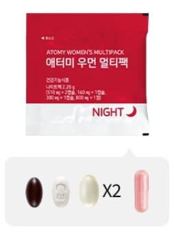 Схема вечернего приема пакетиков Атоми Вумен Мультипак