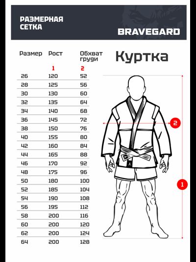 Куртка для самбо ВФС BRAVEGARD Победа красная