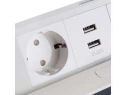 Удлинитель настольный  БЕЛЫЙ SOFT 2 розетки 2xUSB, AE-PBSUC2GS-10  с проводом 1,5 метра GTV