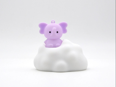 Ночник силиконовый СЛОНИК НА ОБЛАКЕ на аккумуляторе с  пультом (копия)