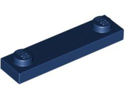Plate, Modified 1 x 4 with 2 Studs without Groove, Dark Blue (92593 / 6036240)